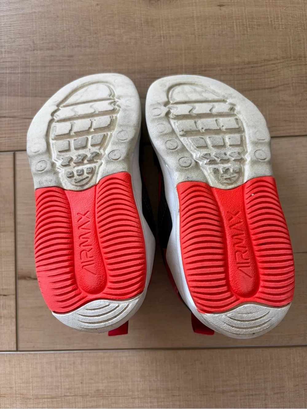 Nike Kids Gray and Red Athletic Sneakers with Red Swoosh